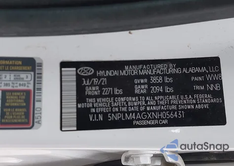 2022 Hyundai Elantra Sel z USA, uszkodzony, nr VIN 5NPLM4AGXNH056431